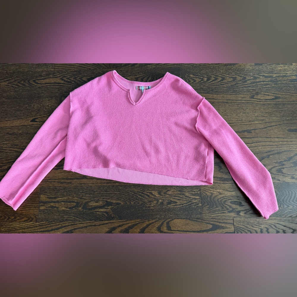 Size M pink urban outfitters long sleeve crop top sweater